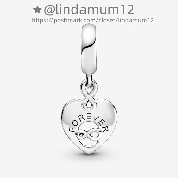 Pandora Friends Forever Heart Dangle Charm - Picture 3 of 6